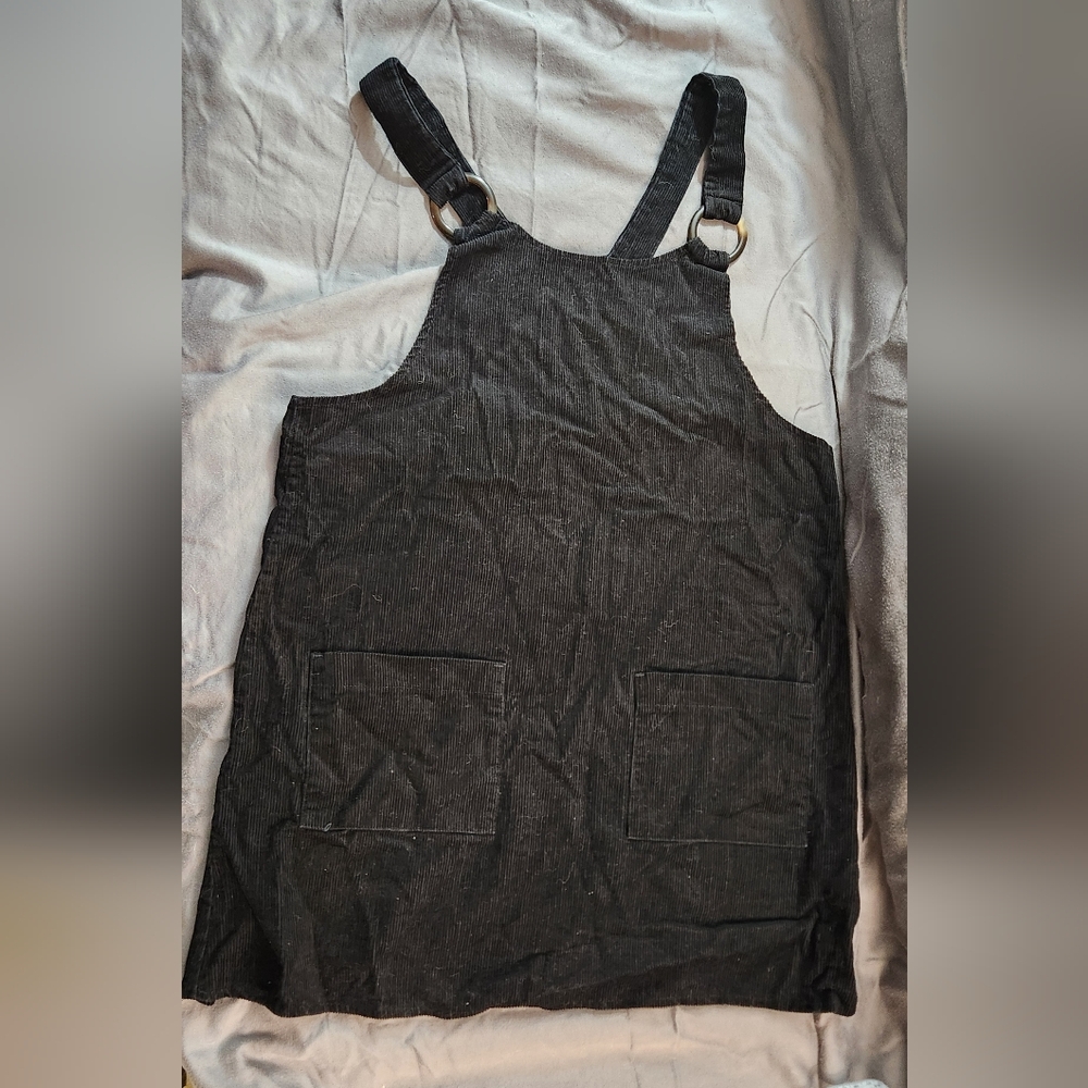 Black‎ Corduroy Pinafore Dress